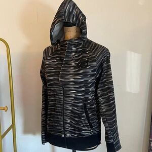 Nike Women's Black and Gray Bomber Jacket